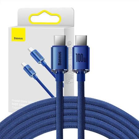 Baseus Crystal Shine Cable Usb-c to Usb-c 100w 1.2m (Blue) - Usb Kabel Blau Cajy000603