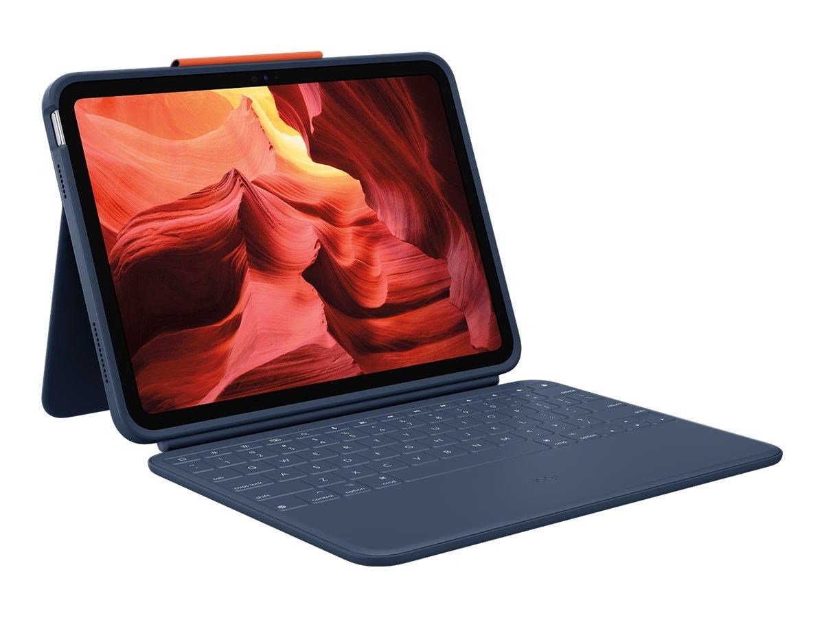 Logitech Rugged Combo 4 - Keyboard And Folio Case - Classic Blue - German Layout - Tastatur & Folio-set - Blau - Tastaturen