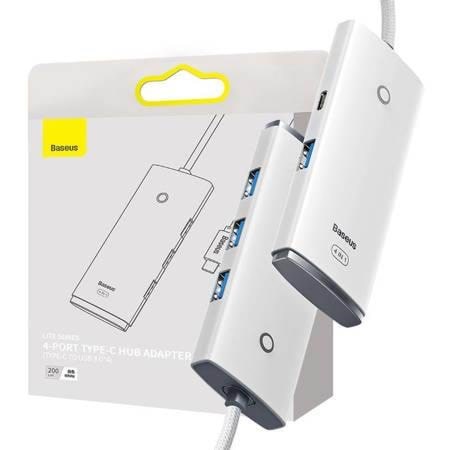 Baseus Hub 4in1 Lite Series Usb-c to 4x Usb 3.0 + Usb-c 2m (White) Usb-hubs - Usb 3.0 - 4 - Weiß - Usb Hubs Wkqx030502