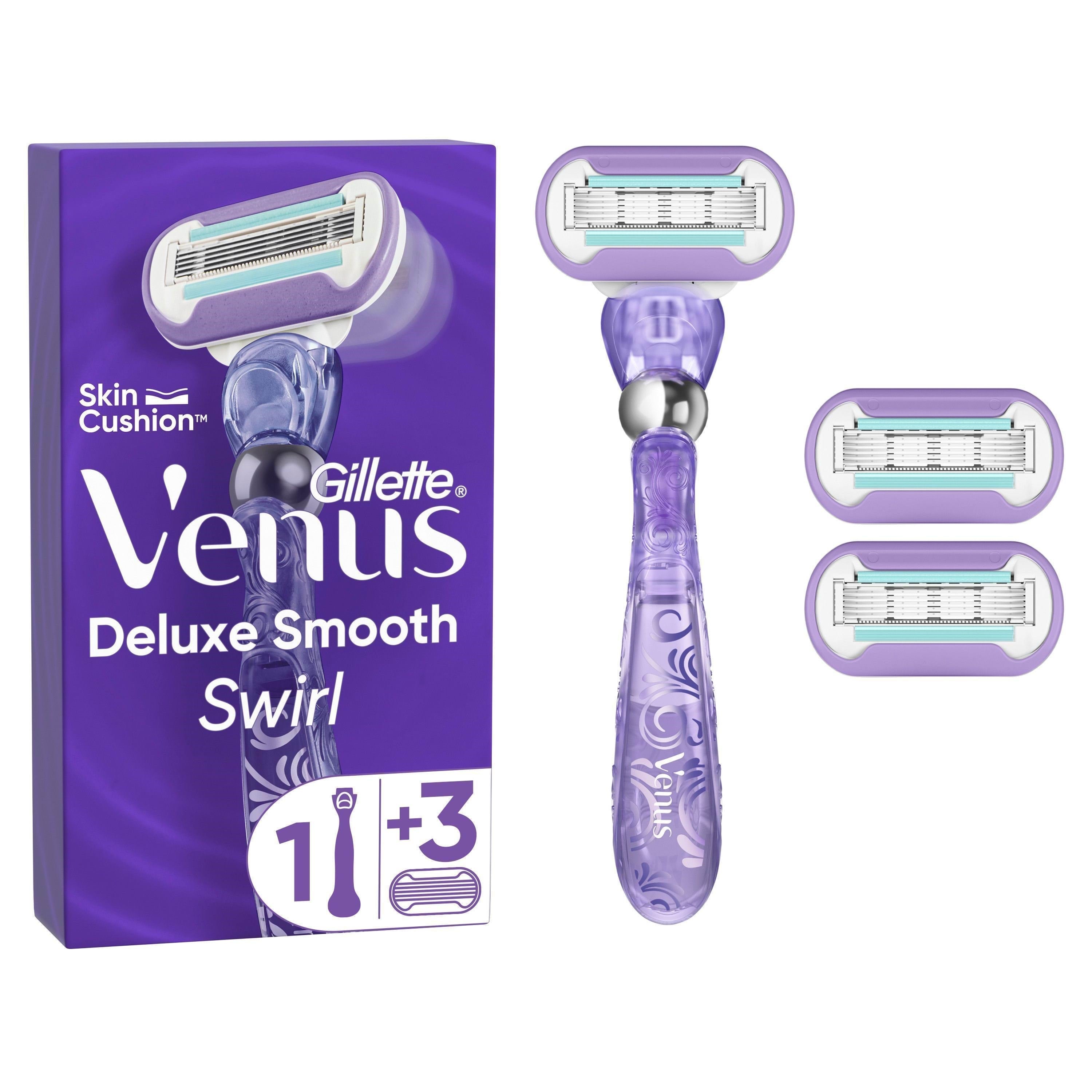 Gillette-venus Deluxe Smooth Swirl Handle + 3 Blades - Rasierausstattung