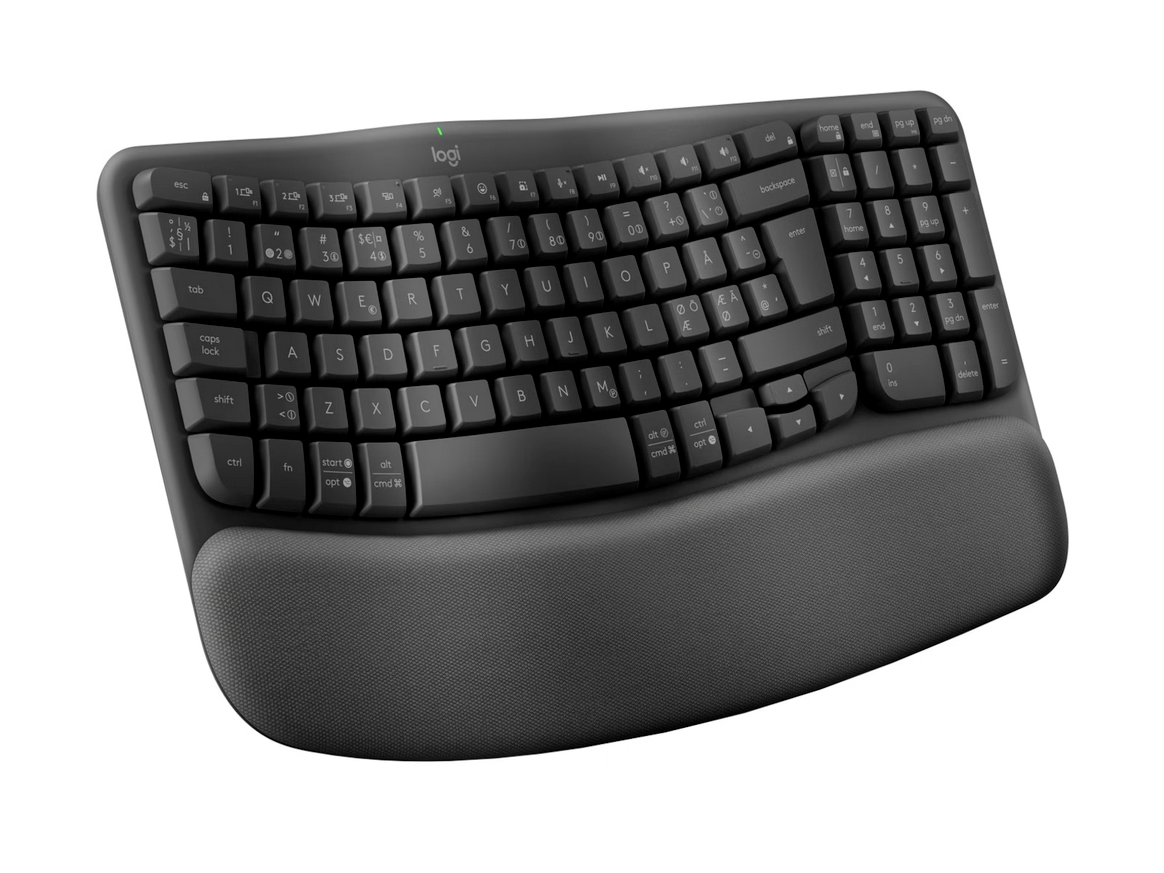 Logitech Wave Keys For Business - Graphite - ND - Ergonomische Tastatur - Nordic Iso - Schwarz - Tastaturen