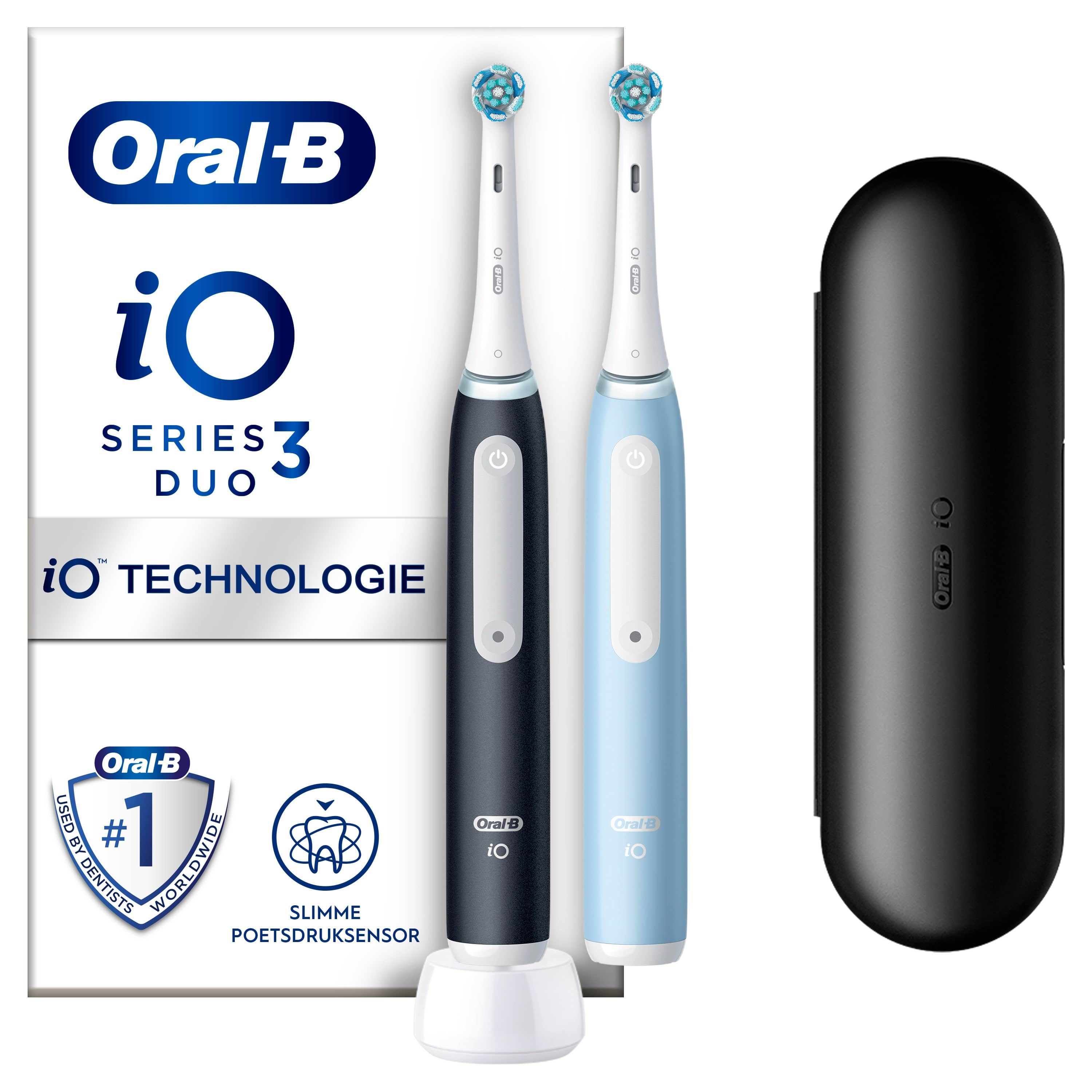 Oral-b Elektrische Zahnbürste Io3 Duo Matt Black / Ice Blue - Elektrische Zahnbuersten 8006540731659