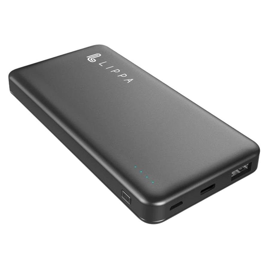 Lippa 10.000 Mah Powerbank 18w Usb-c PD & QC Usb-a Output - Black - 10000 Mah - Powerbank Akku