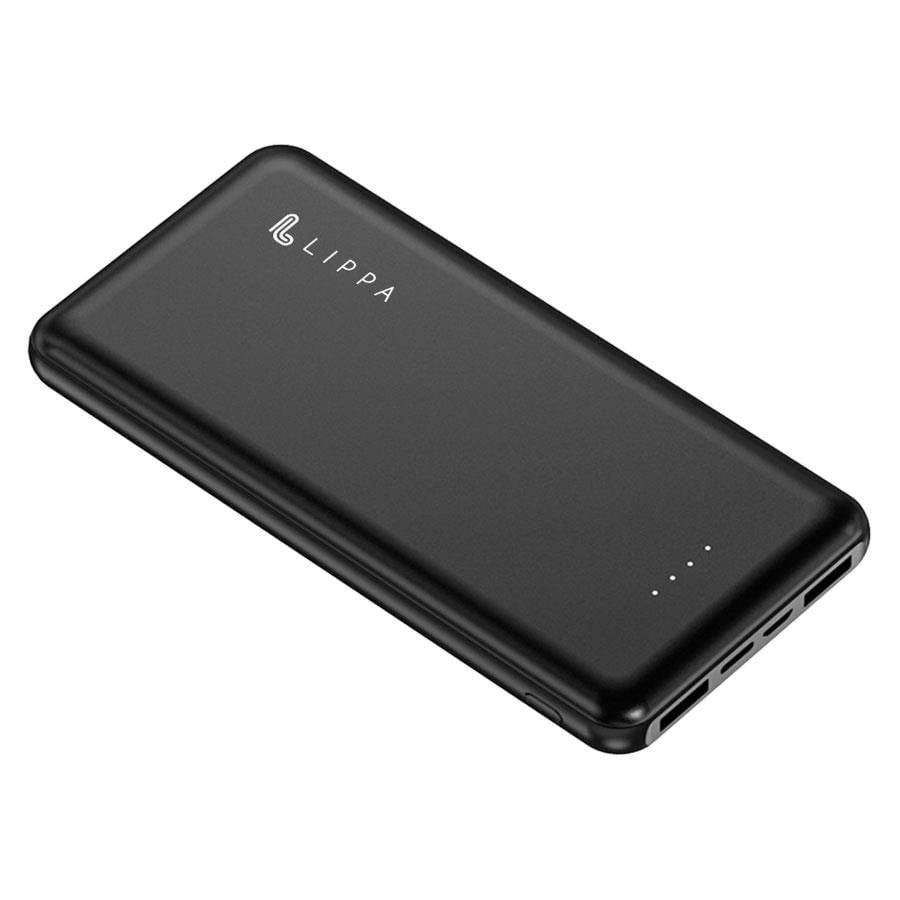 Lippa Powerbank 2 x Usb-a Output - 10000 Mah - Powerbank Akku Schwarz Lppb10000