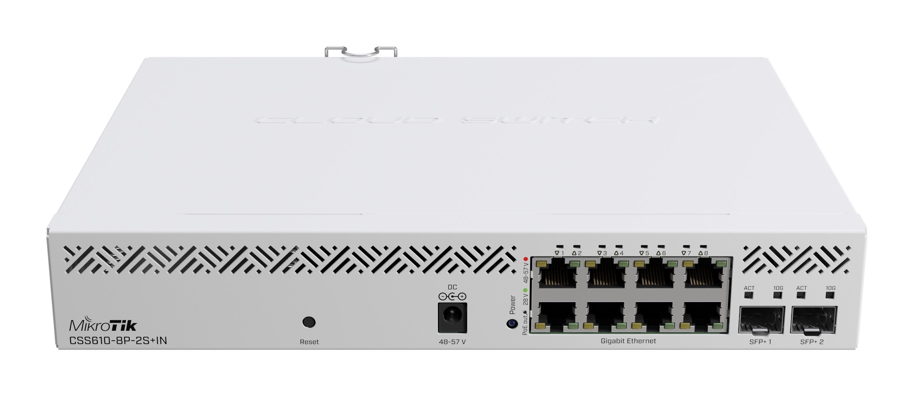Mikrotik Css610-8p-2s+IN 8x Gigabit Poe-out Ports (140w) 2x 10 Gigabit Sfp+ Ports - Switches