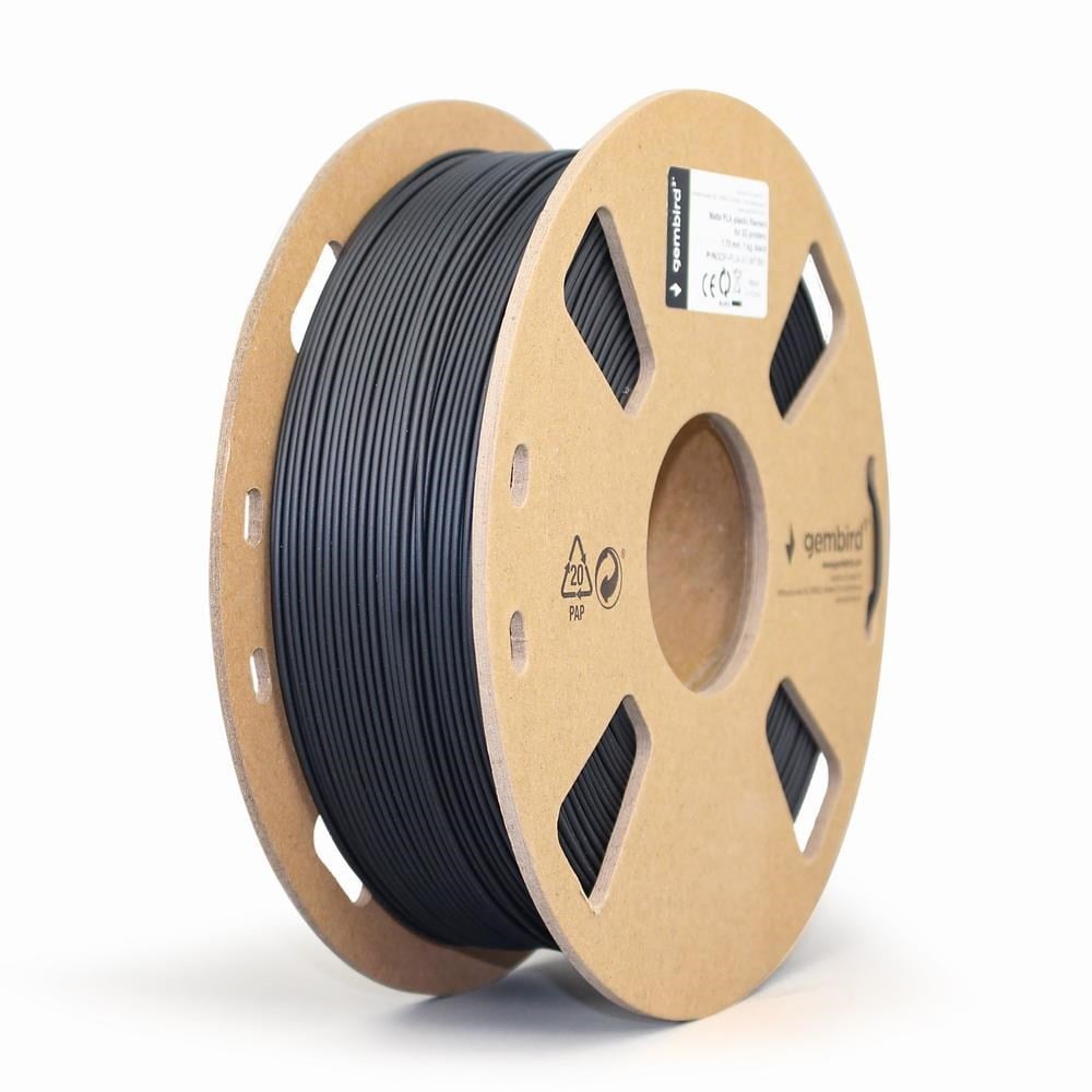 Gembird Pla Matt Filament - Schwarz - 1.75mm ø - 1 kg - Filament 3D Drucker