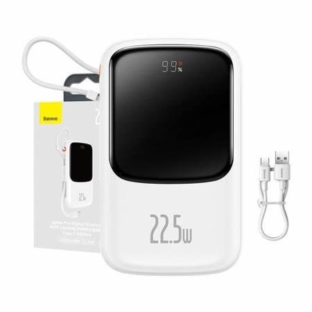 Baseus Powerbank Qpow Pro With Cable 10000mah 22.5W (White) - 10000 Mah - Powerbank Akku