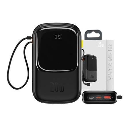 Baseus Powerbank Qpow Pro With Lightning Cable Usb-c Port And Usb 20000mah 20w (Black) - 20000 Mah - Powerbank Akku Schwarz Ppqd060201