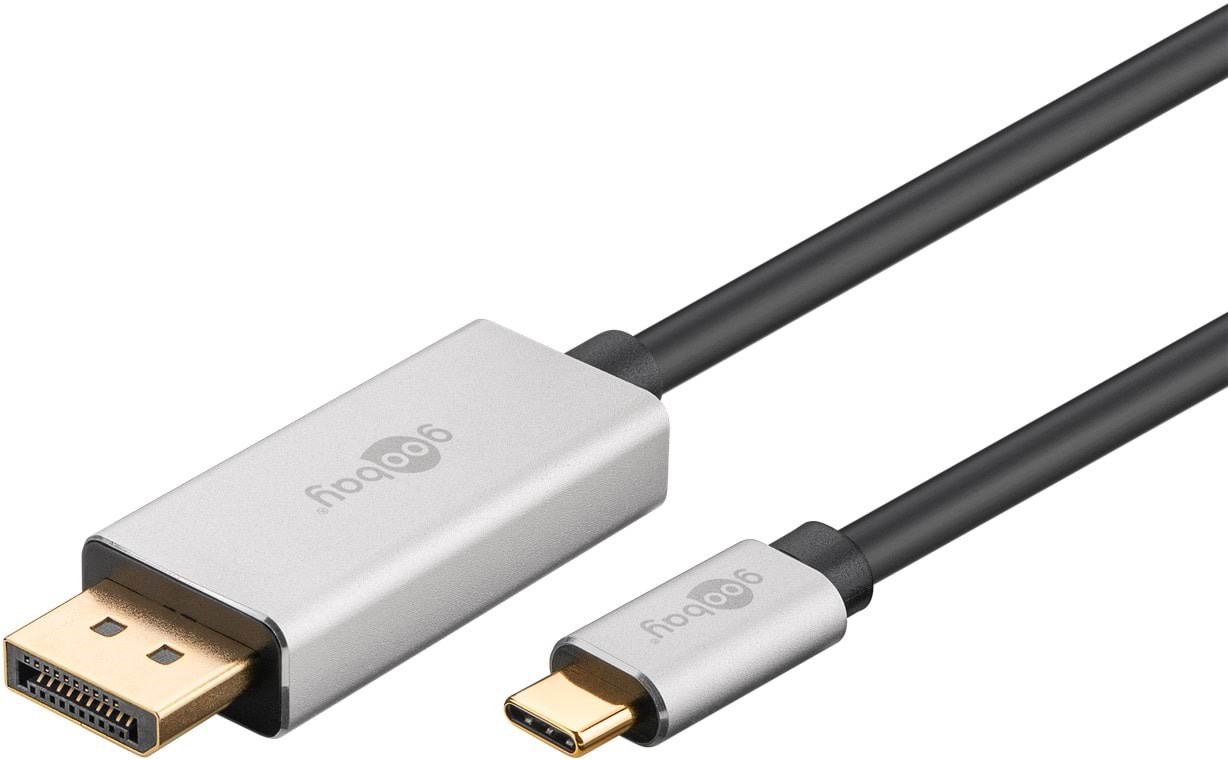 Pro Usb-c - Displayport - 2m - Grau - Display Kabel Dp-usb-c-s-2m