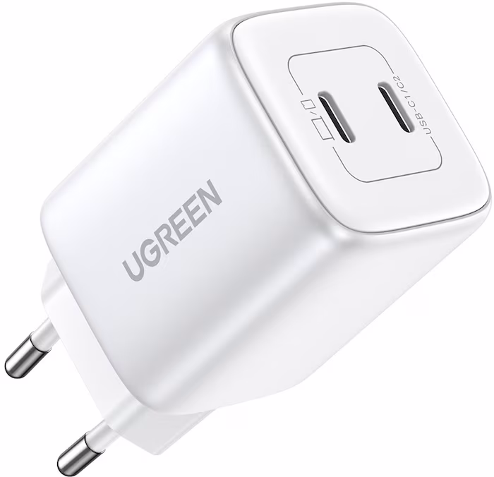 Ugreen Nexode Gan 45w Dual Usb-c PD Charger - White - Handys Adapter Und Ladegeraete