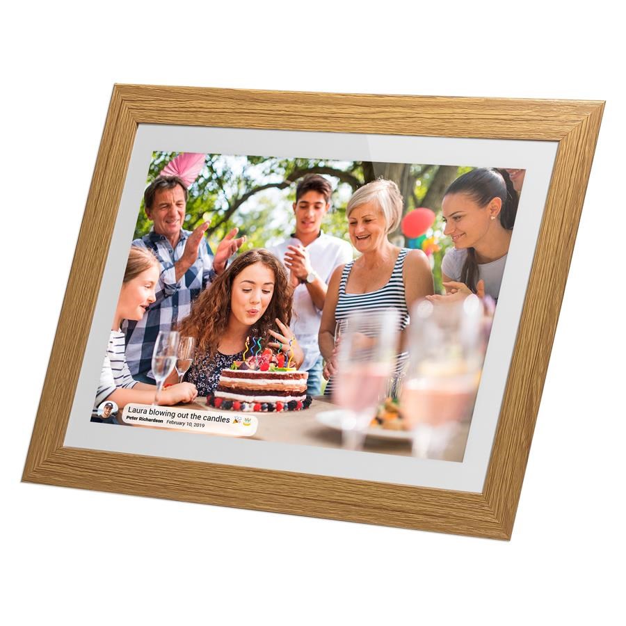 Lippa Frameo Digital Picture Frame 10" - Wooden Frame - Digitale Bilderrahmen