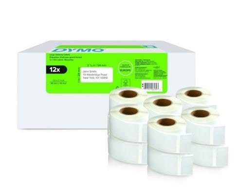 Dymo Labelwriter Rücksendeadressetiketten | 25mm x 54mm | 12 Rollen Mit je 500 Leicht Ablösbaren Etiketten (6.000 Stück) - Papier Fotopapier Und 
