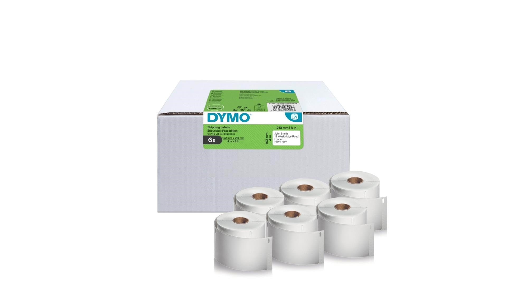 Dymo Labelwriter Versandetiketten | 102 mm x 210 mm | 6 Rollen Mit je 140 Leicht Ablösbaren Etiketten (840 Stück) - Papier Fotopapier Und Etiketten