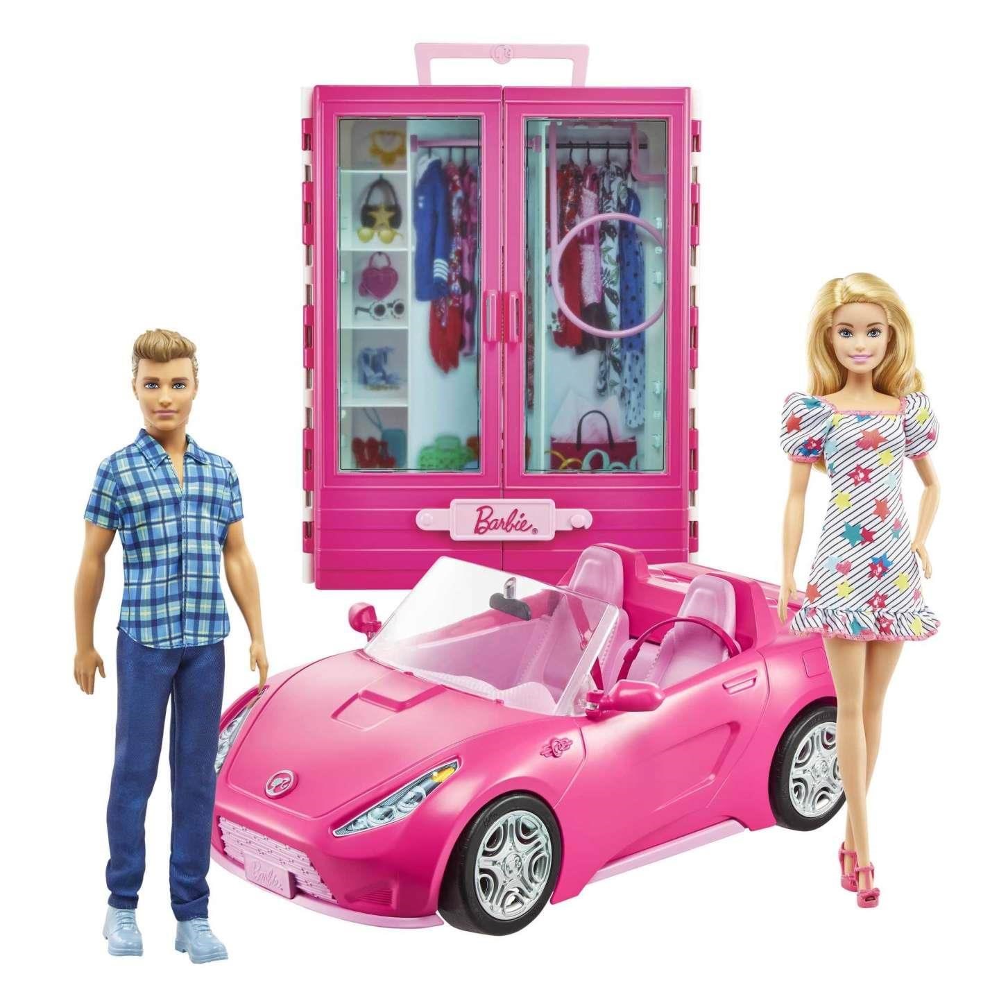 Barbie & Ken Auto- Und Kleiderschrank-geschenkset Inc - Dolls Accessories