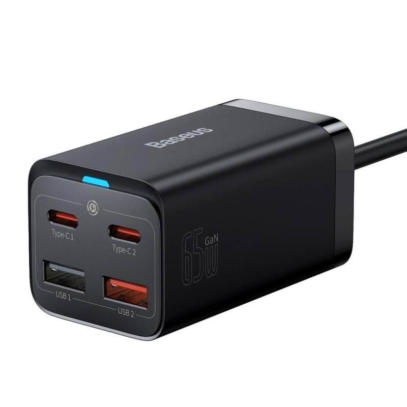 Baseus Gan3 Pro 4 Ports Desktop Charger 2x Usb-c 2x Usb 65w - Black - Handys Adapter Und Ladegeraete