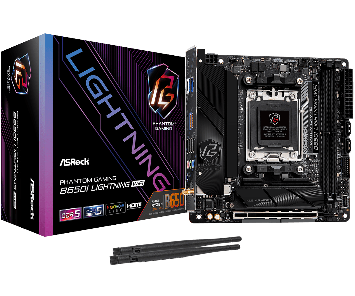 Asrock B650i Lightning Wifi Mainboard - Amd B650 - Amd Am5 - Ddr5 Ram - Mini-itx 90-mxbmp0-a0uayz