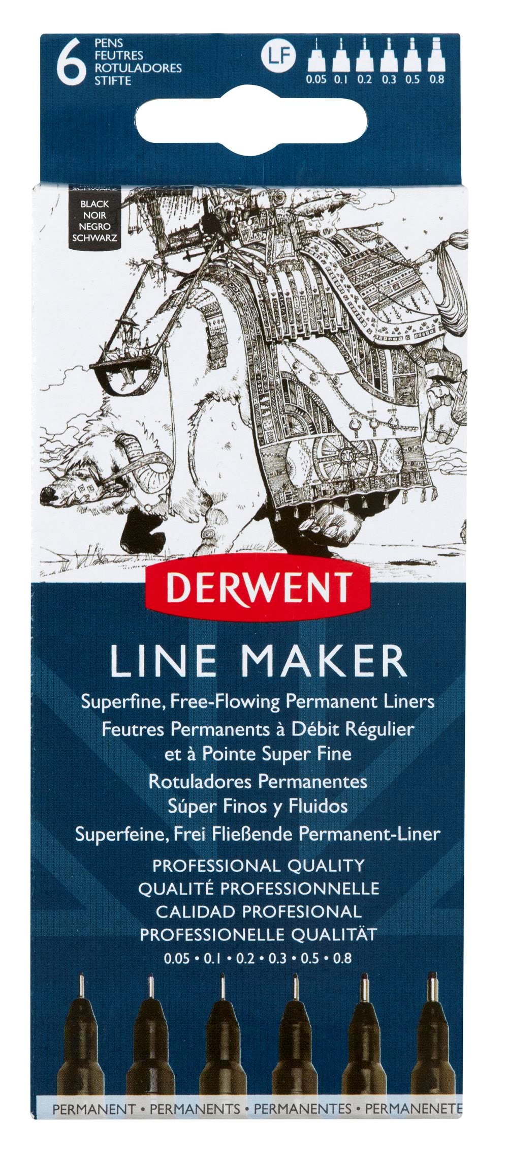Derwent Line Maker Black (6) - Utensilien Zum Schreiben Und Zeichnen