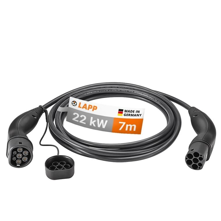 Lapp Type 2 Charging Cable, up to 22 kW, 7 m, Black - Aufladen Von Elektroautos
