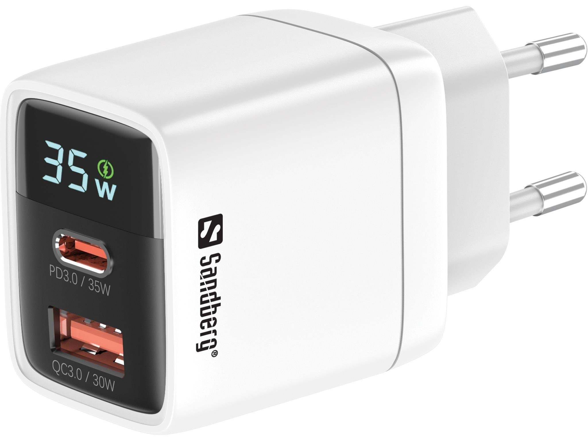 Sandberg 35w Charger 1xusb-c 1xusb 35w - Handys Adapter Und Ladegeraete