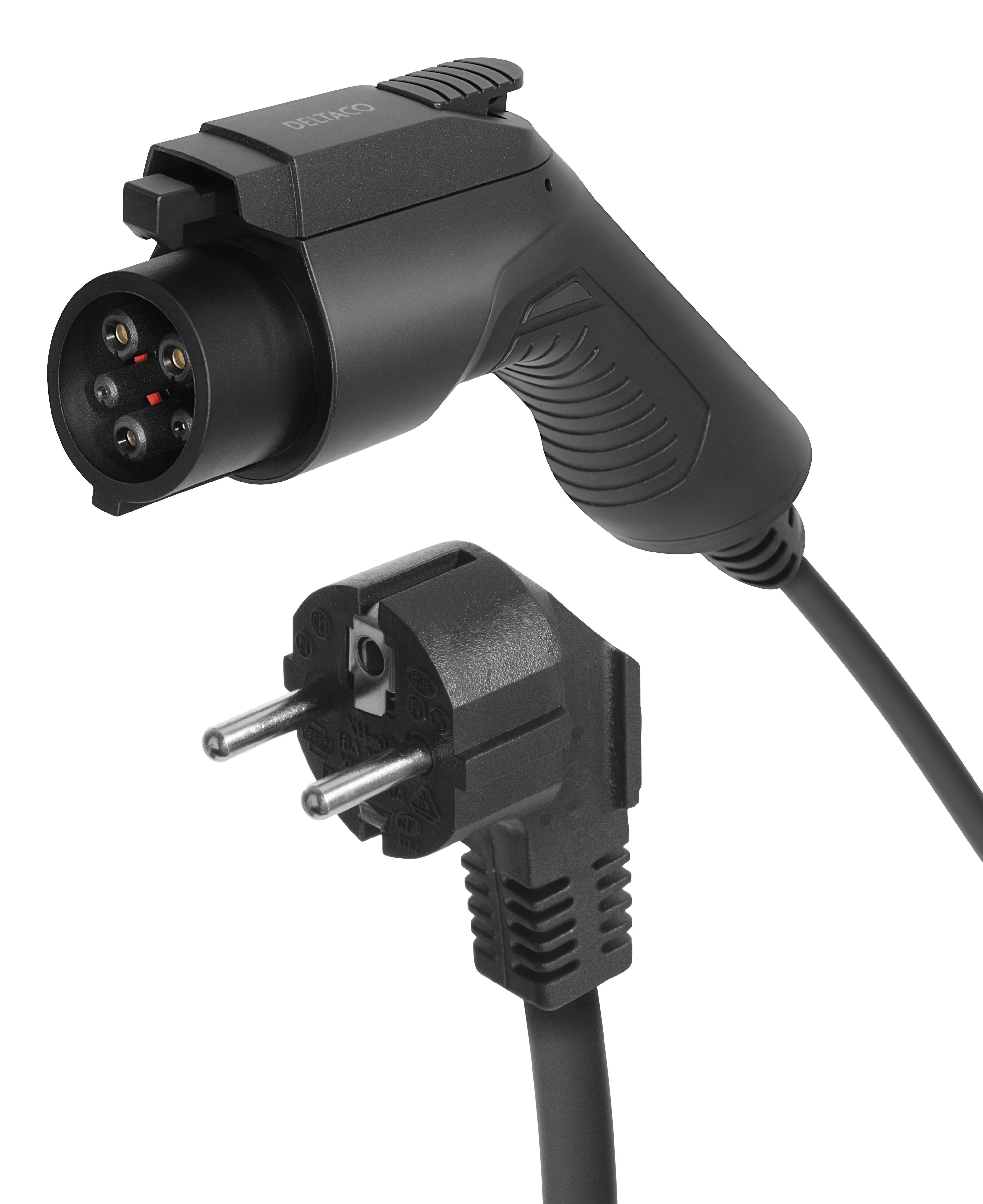 Deltaco E-charge Cable Mode2 Schuko - Type 1 6A 1.5+4M - Aufladen Von Elektroautos Ev-1126