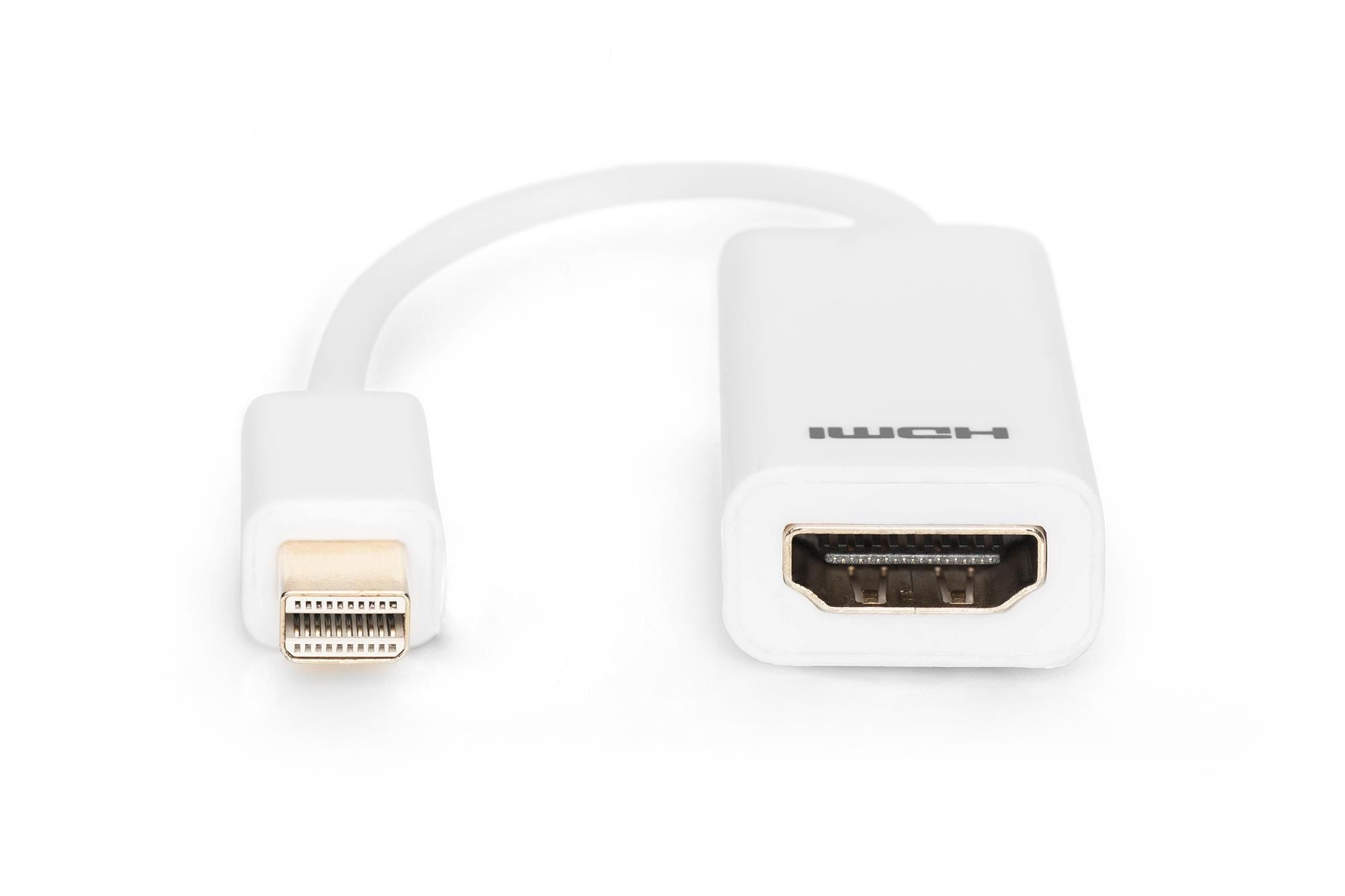 Digitus Mini Displayport Til Hdmi Adapter - 0.15m - Display Kabel Weiß Ak-340411-001-w