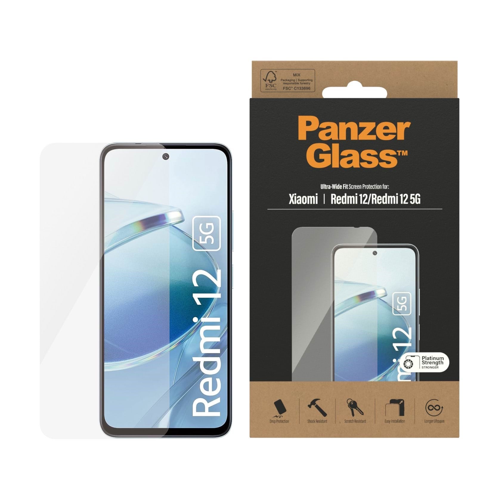 Panzerglass Screen Protector Xiaomi Redmi 12 | Classic Fit - Handys Schutzfolie