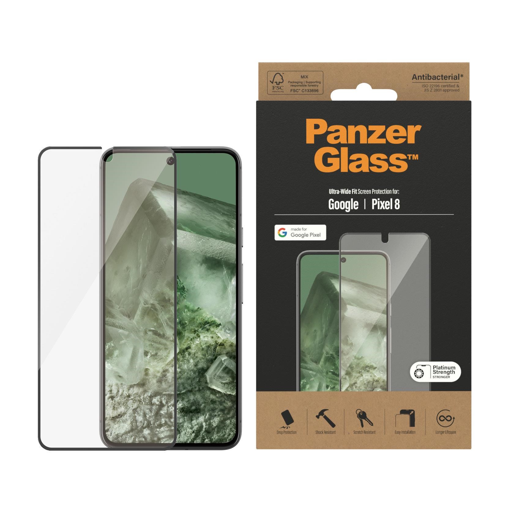 Panzerglass Screen Protector Google Pixel 8 | Ultra-wide Fit - Handys Schutzfolie Panzer4779