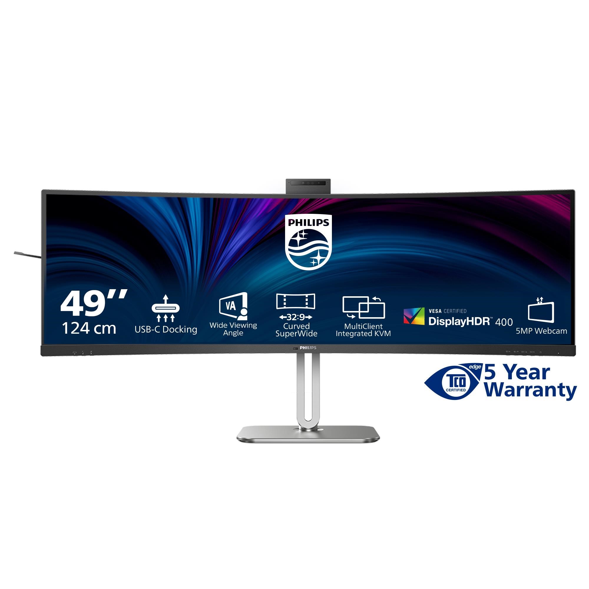 49" Philips 49b2u5900ch - 5120x1440 - 75hz - VA - 100w Usb-c - Kvm Switch - Bildschirm