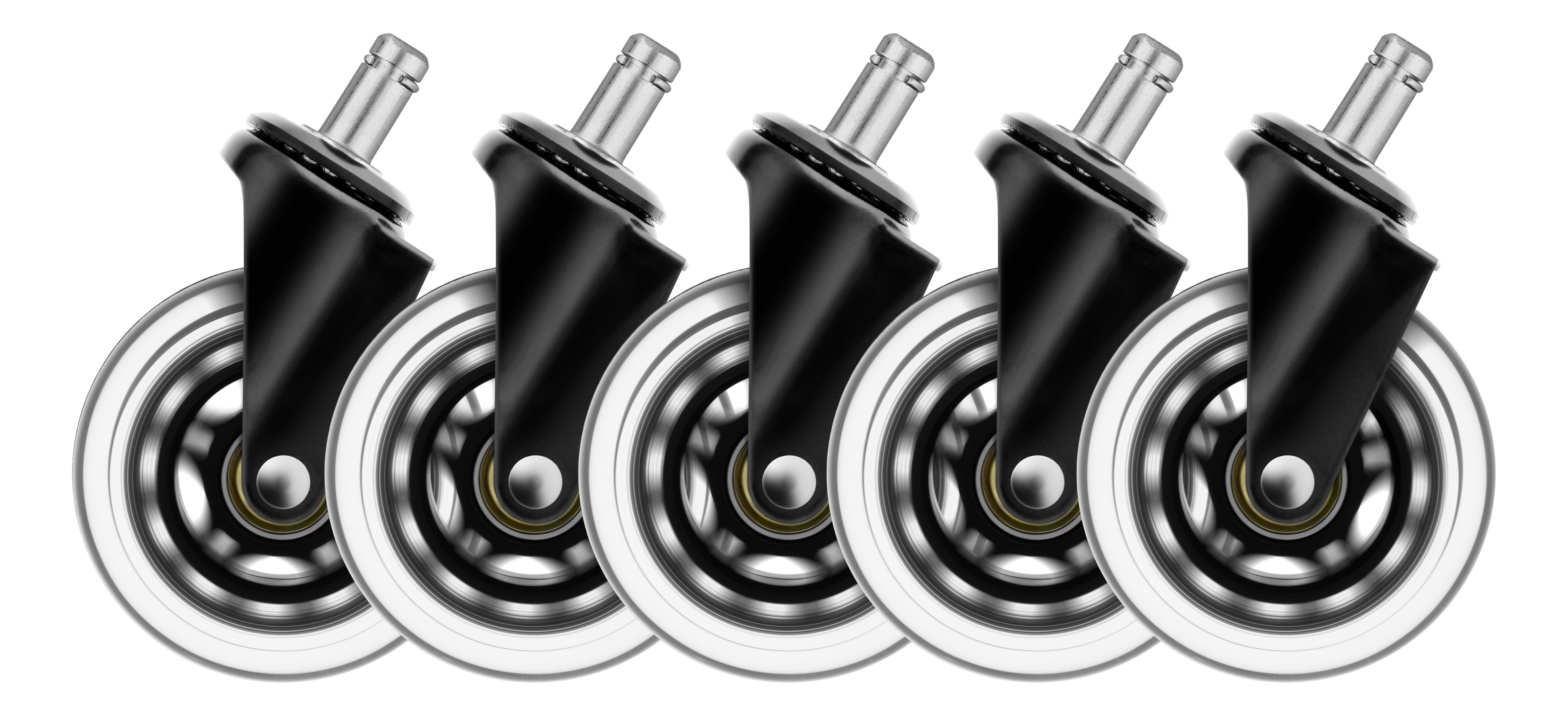 Deltaco 3" Universal Rubber Caster - Schwarz - Gaming Stuehle Gam-157