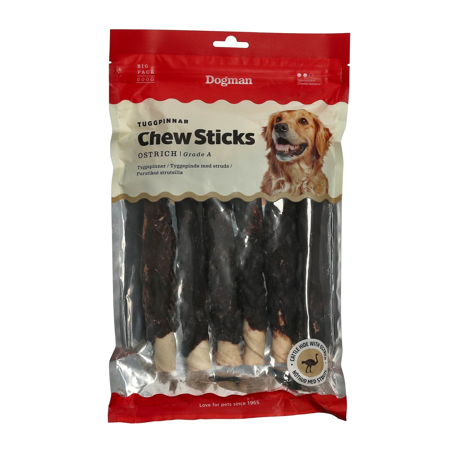 Dogman Chew Sticks Ostrich 20cm 10p - Hunde 310475