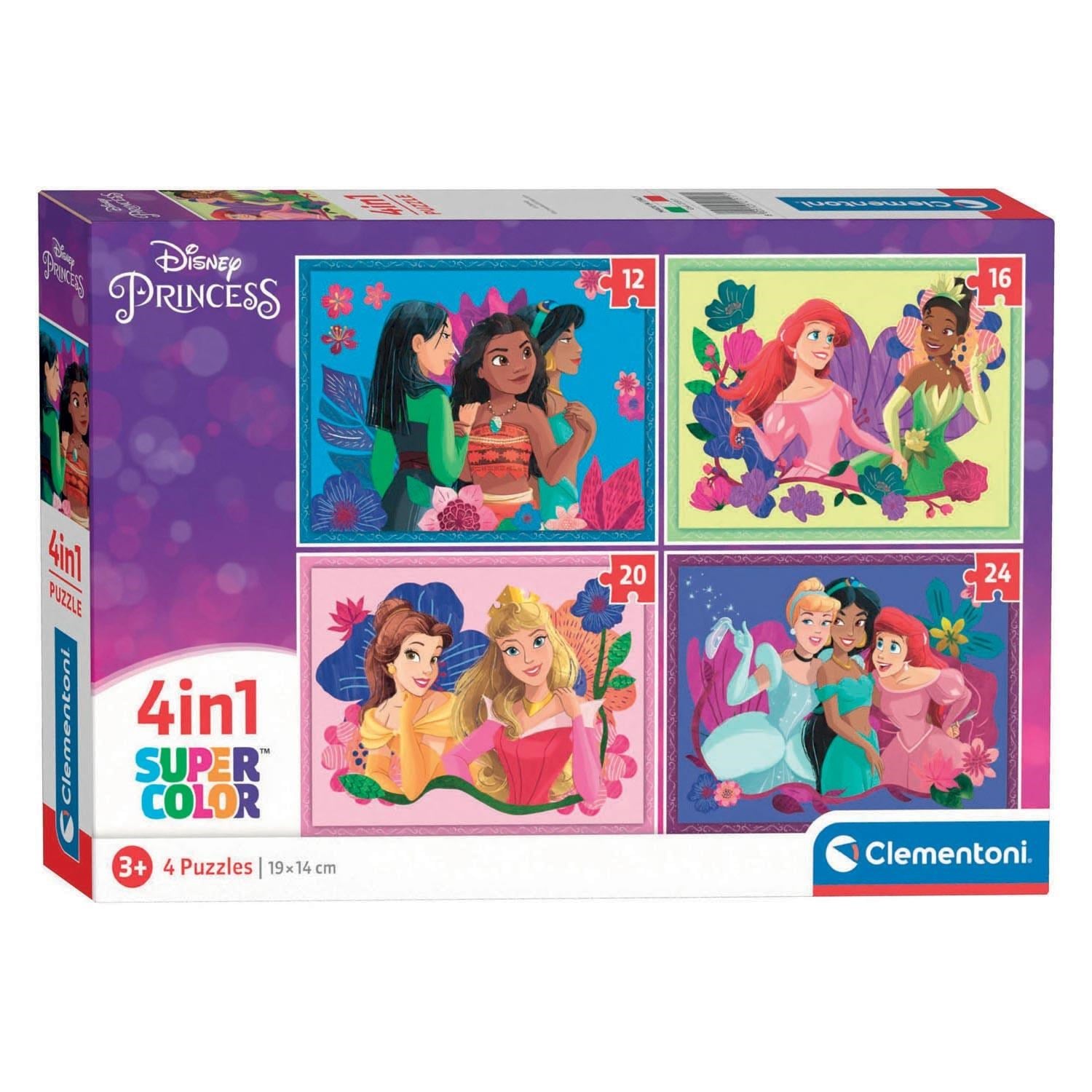 Clementoni Puzzle Disney Prinzessinnen, 4in1 2D Puzzles 21517