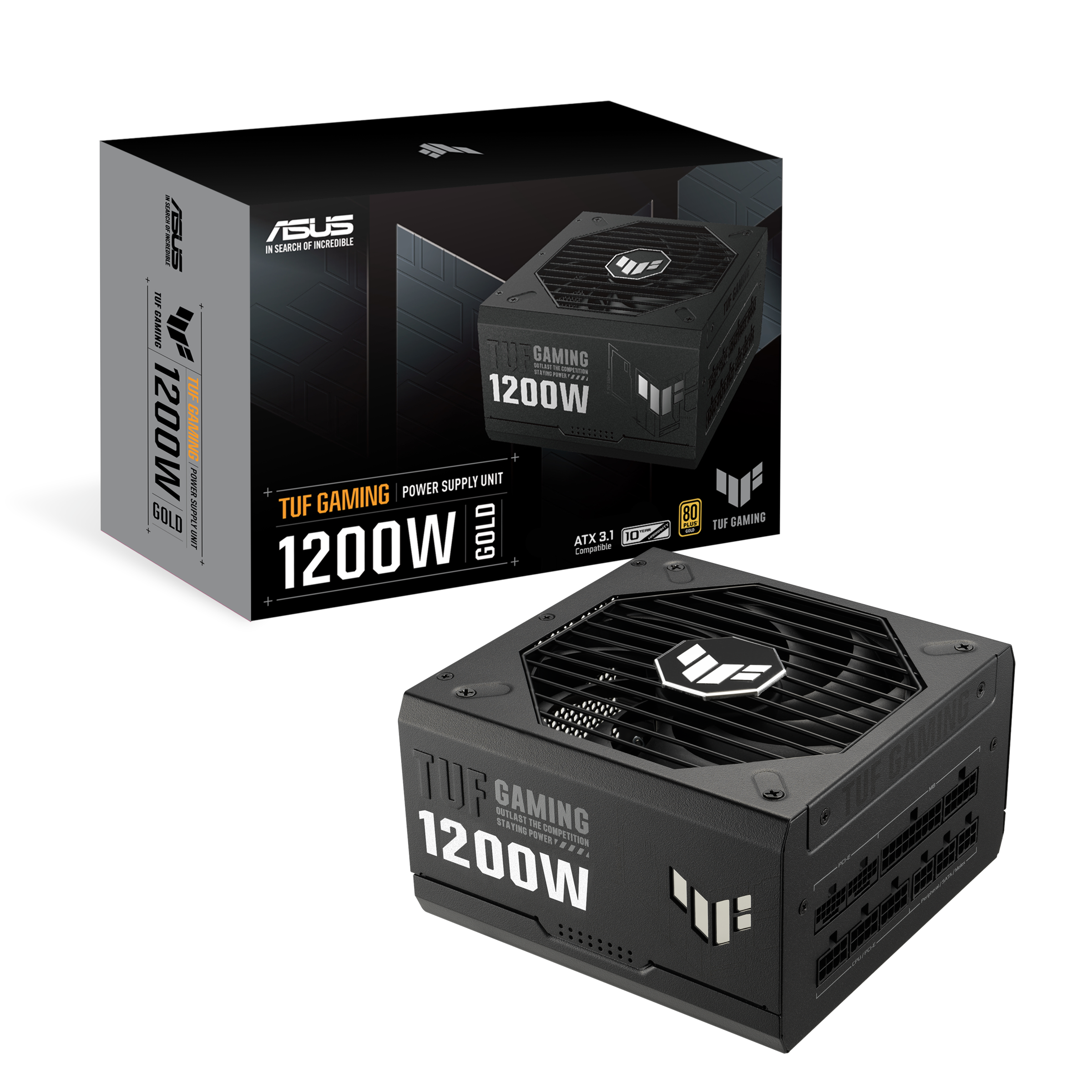 Asus Tuf Gaming 1200g Netzteile - 1200 Watt - 135 mm - Atx 3.0 - 80 Plus Gold Zertifiziert Schwarz 90ye00s0-b0na00