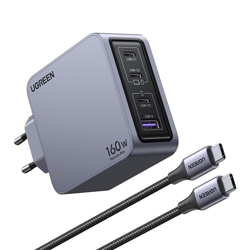 Ugreen Nexode Pro 160w 4-port Gan Fast Charger With 240w Usb-c Cable - Handys Adapter Und Ladegeraete 25877