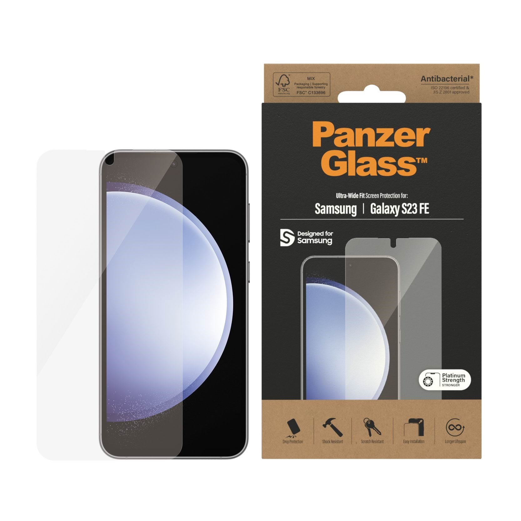 Panzerglass Screen Protector Samsung Galaxy S23 FE | Ultra-wide Fit - Handys Schutzfolie