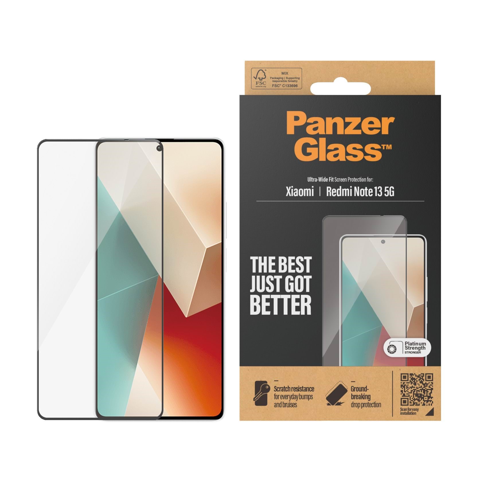 Panzerglass Screen Protector Xiaomi Redmi Note13 5G | 13 Pro 4G | Ultra-wide Fit - Handys Schutzfolie Panzer8070