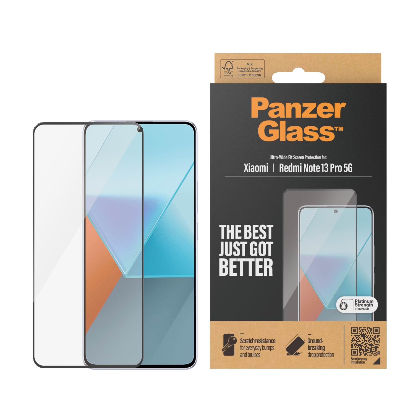 Panzerglass Screen Protector Xiaomi Redmi Note 13 Pro 5G | Ultra-wide Fit - Handys Schutzfolie Panzer8071
