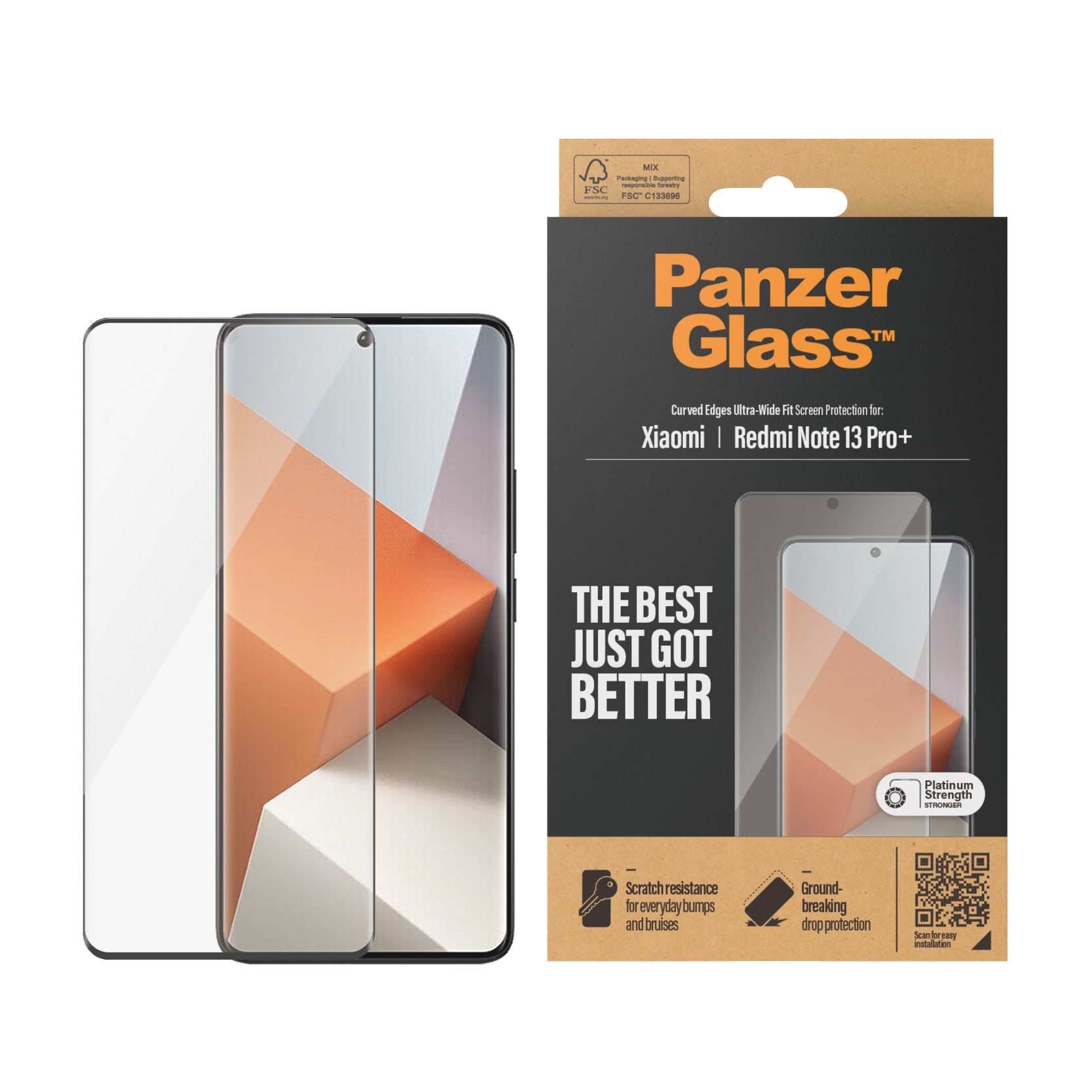 Panzerglass Screen Protector Xiaomi Redmi Note 13 Pro+ | Ultra-wide Fit - Handys Schutzfolie