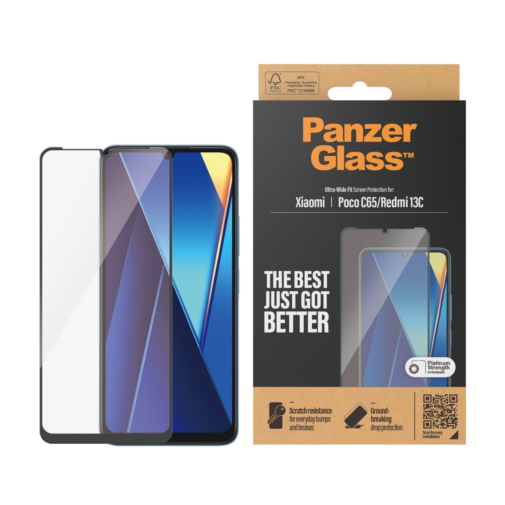 Panzerglass Screen Protector Xiaomi Redmi 13c | Ultra-wide Fit - Handys Schutzfolie