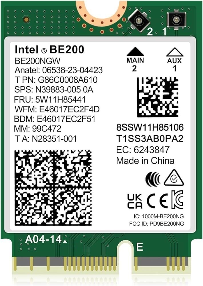 Intel Be200 Wi-fi 7 2x2 + BT 5.4 / M.2 2230 / With Vpro - Netzwerkadapter Netzkarte Druckserver Usw Be200.Ngwg / 99c462