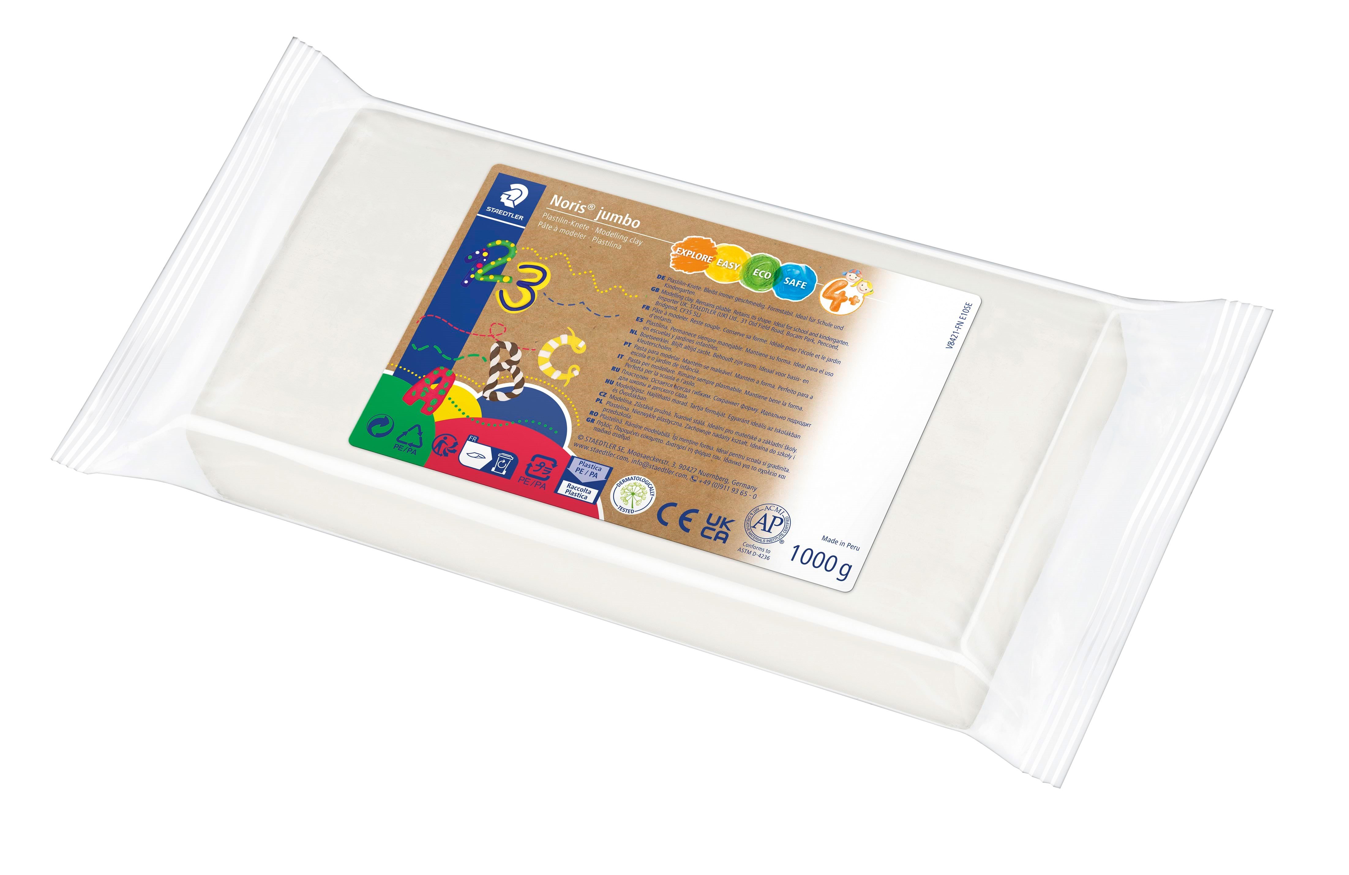 Staedtler Modelling Clay Noris j. White 1kg - Hobby Zubehoer