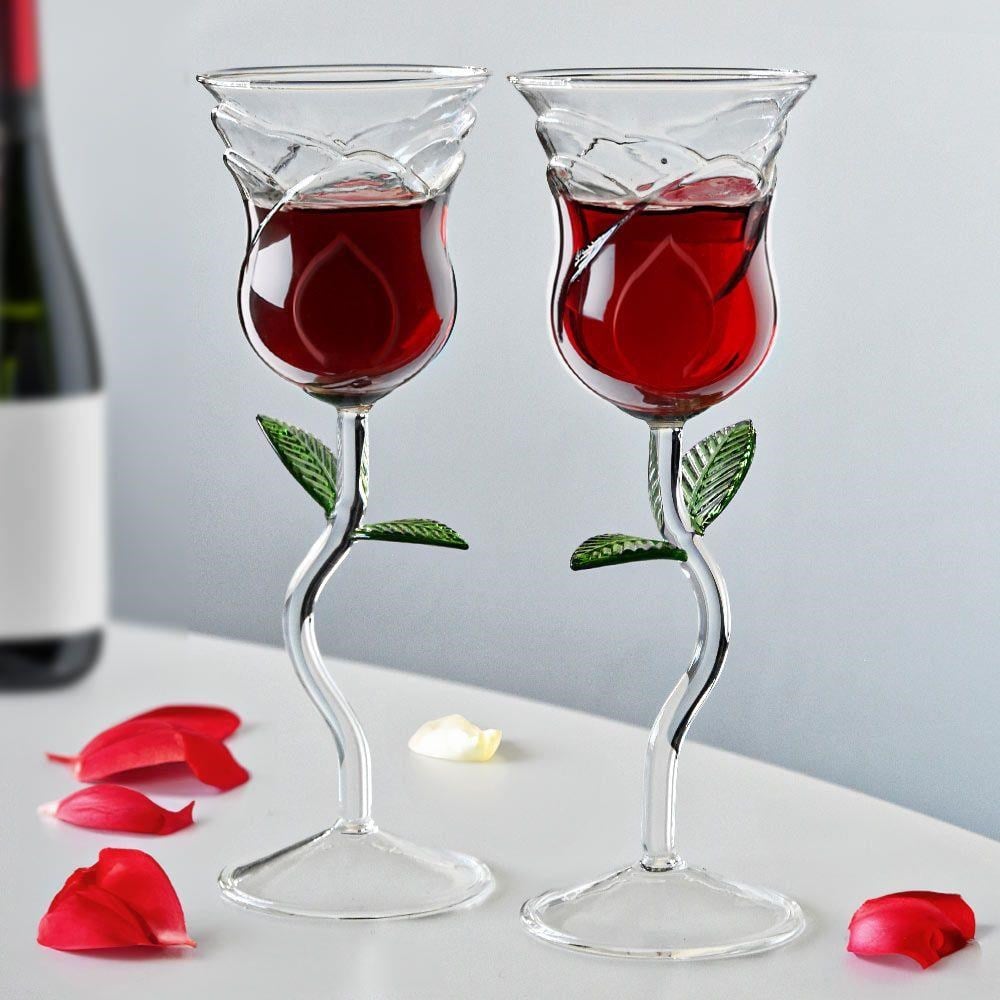 Mikamax Rose Wine Glass Set - Gadget