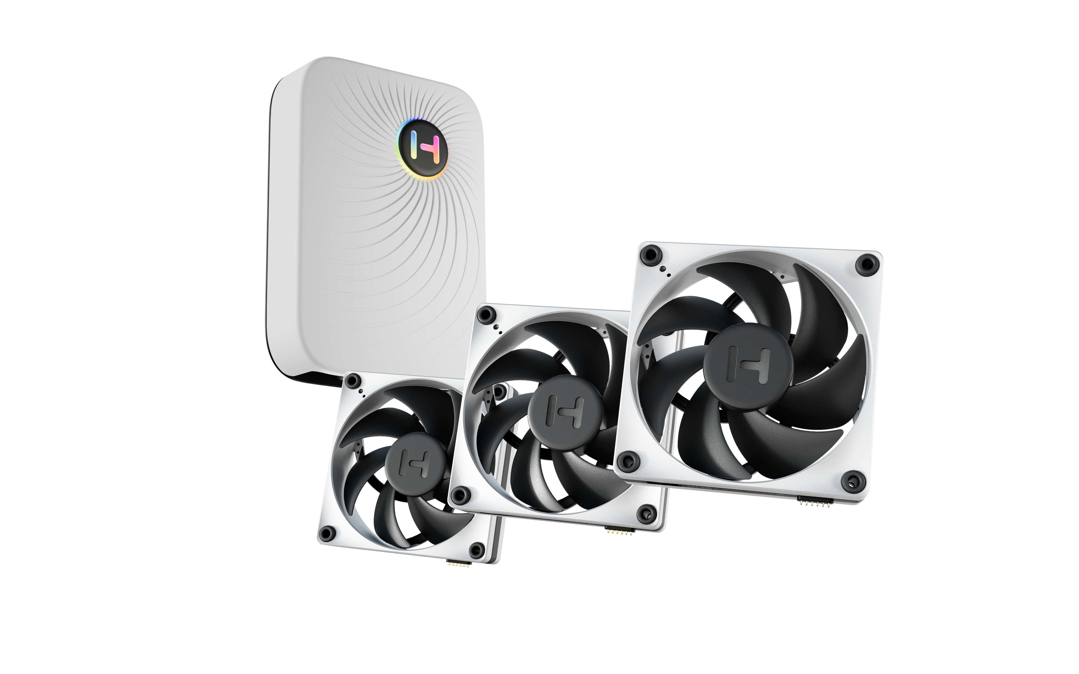 Hyte Thicc Fp12 Fan 3 Pack - Gehäuselüfter - 120mm - Weiß Mit Schwarzen Flügeln - 47 Dba - Gehaeuseluefter