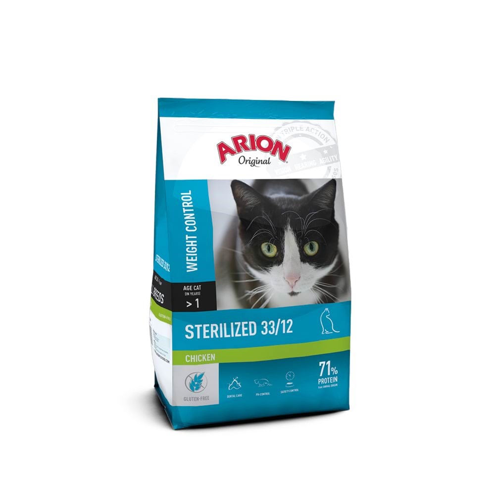 Arion Original Sterilized 33/12 Chicken Dry Cat Food 2kg - Katzen