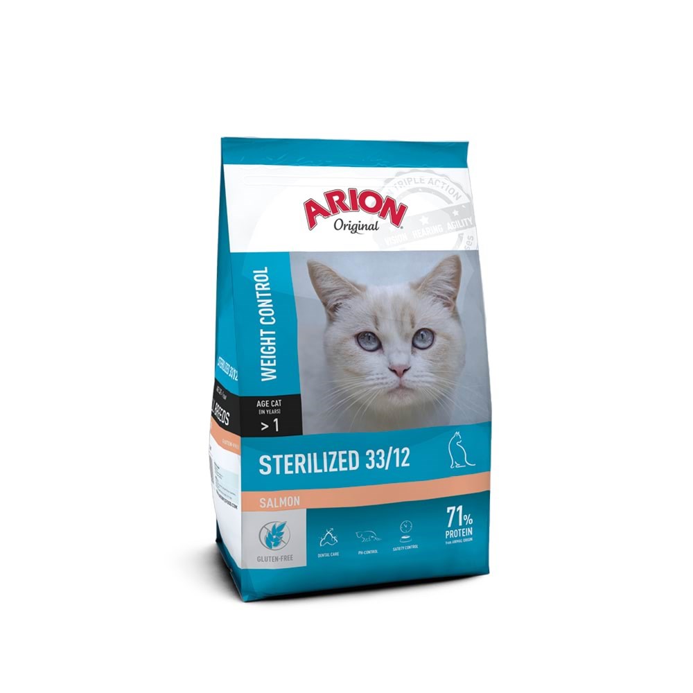Arion Original Sterilized 33/12 Salmon Dry Cat Food 2kg - Katzen 105866