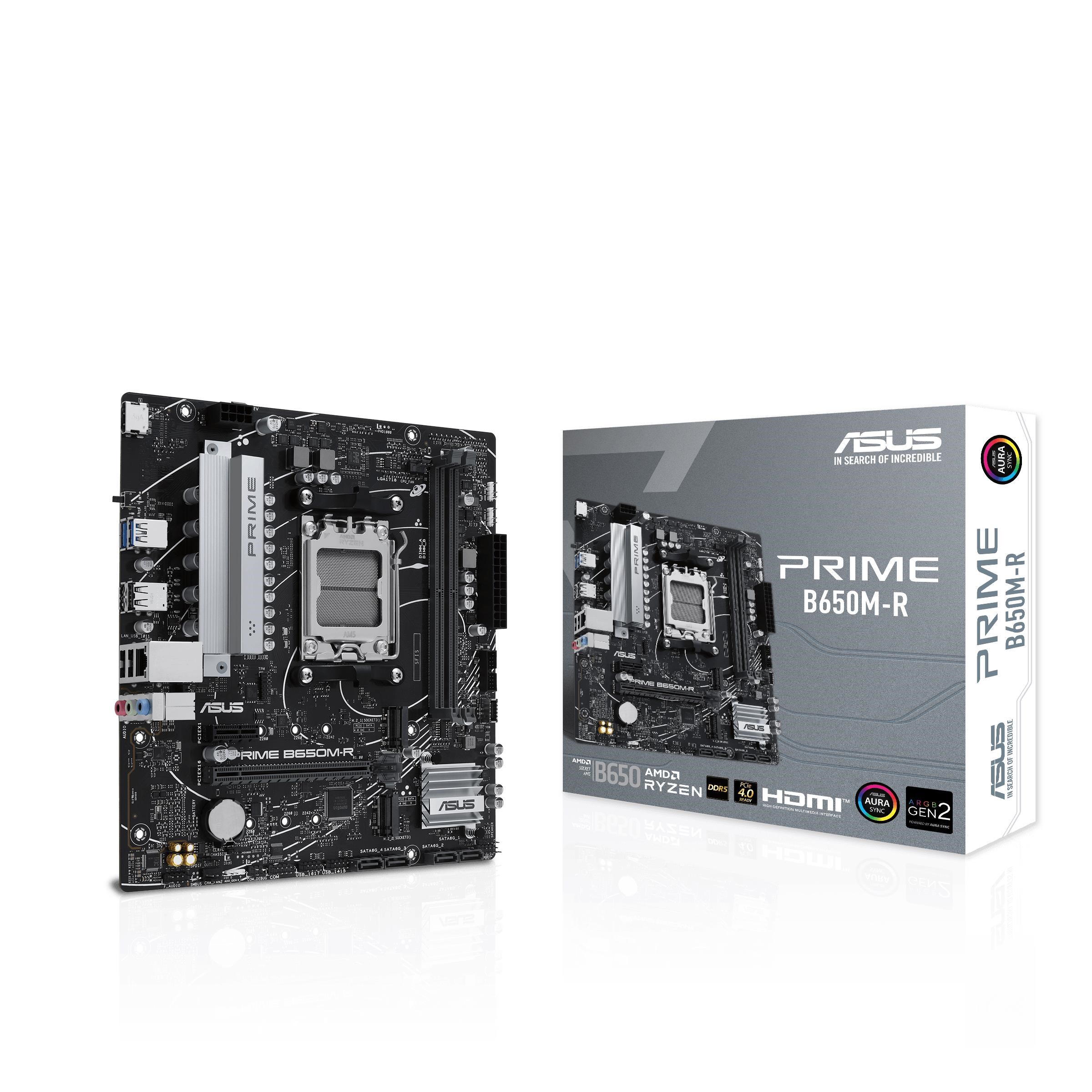 Asus Prime B650m-r Mainboard - Amd B650 - Amd Am5 - Ddr5 Ram - Micro-atx 90mb1h30-m0eay0