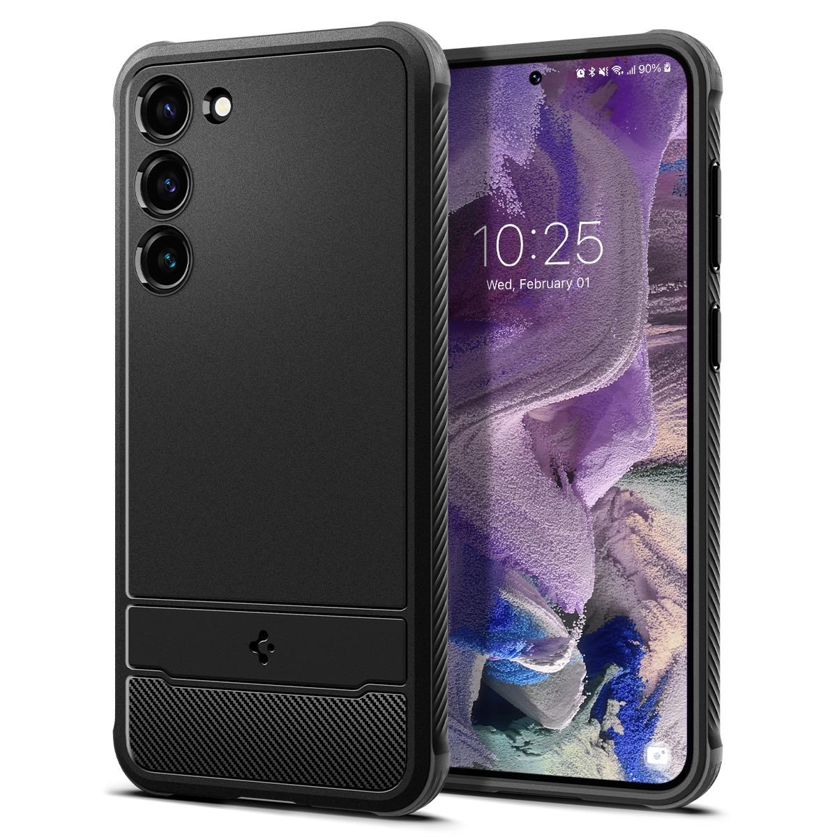 Spigen Rugged Armor - Black - Samsung Galaxy S23 - Handys Cover Cases