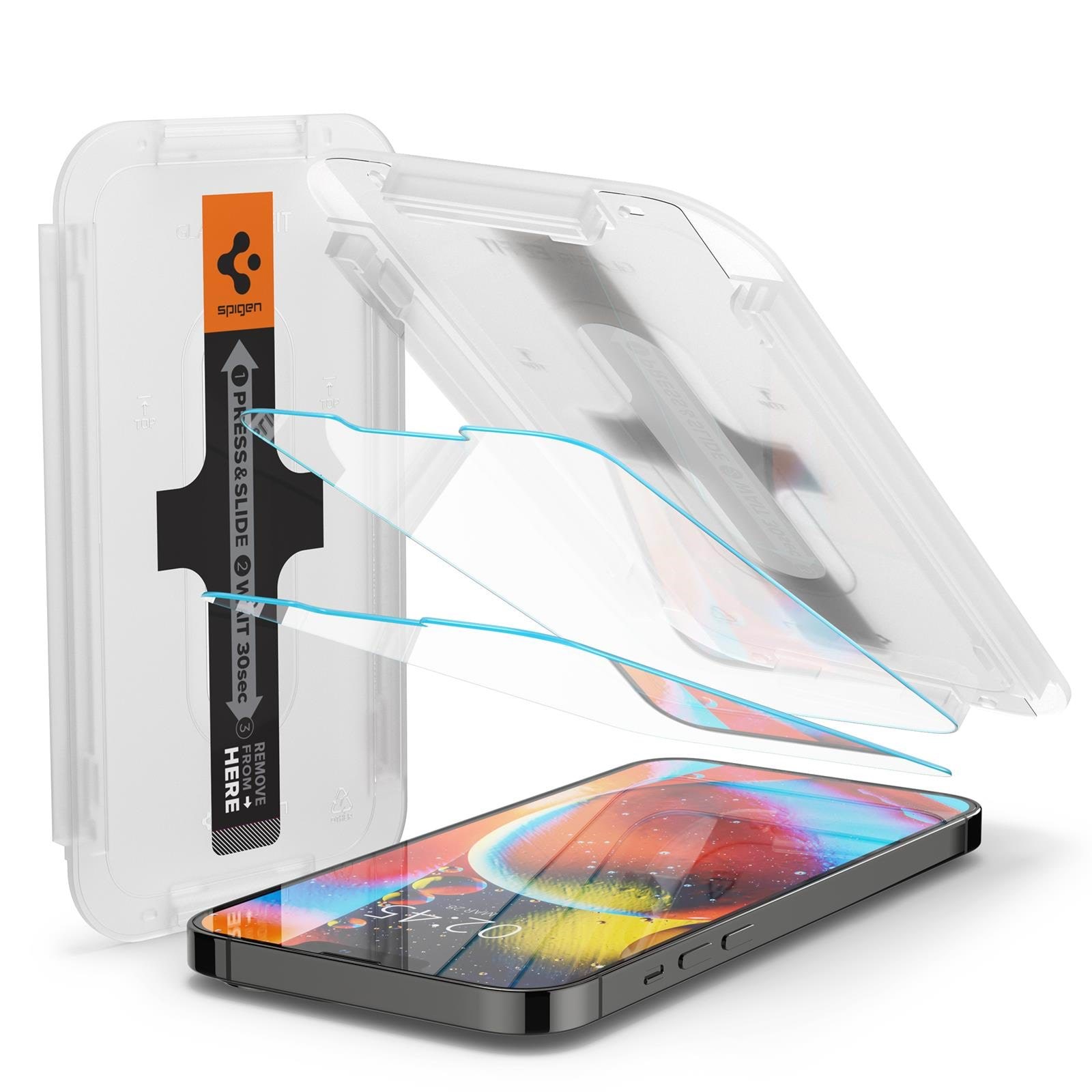 Spigen tR EZ Fit 2 Pack - Transparency -Iphone16e/14/13/13 Pro - Handys Schutzfolie Agl03385