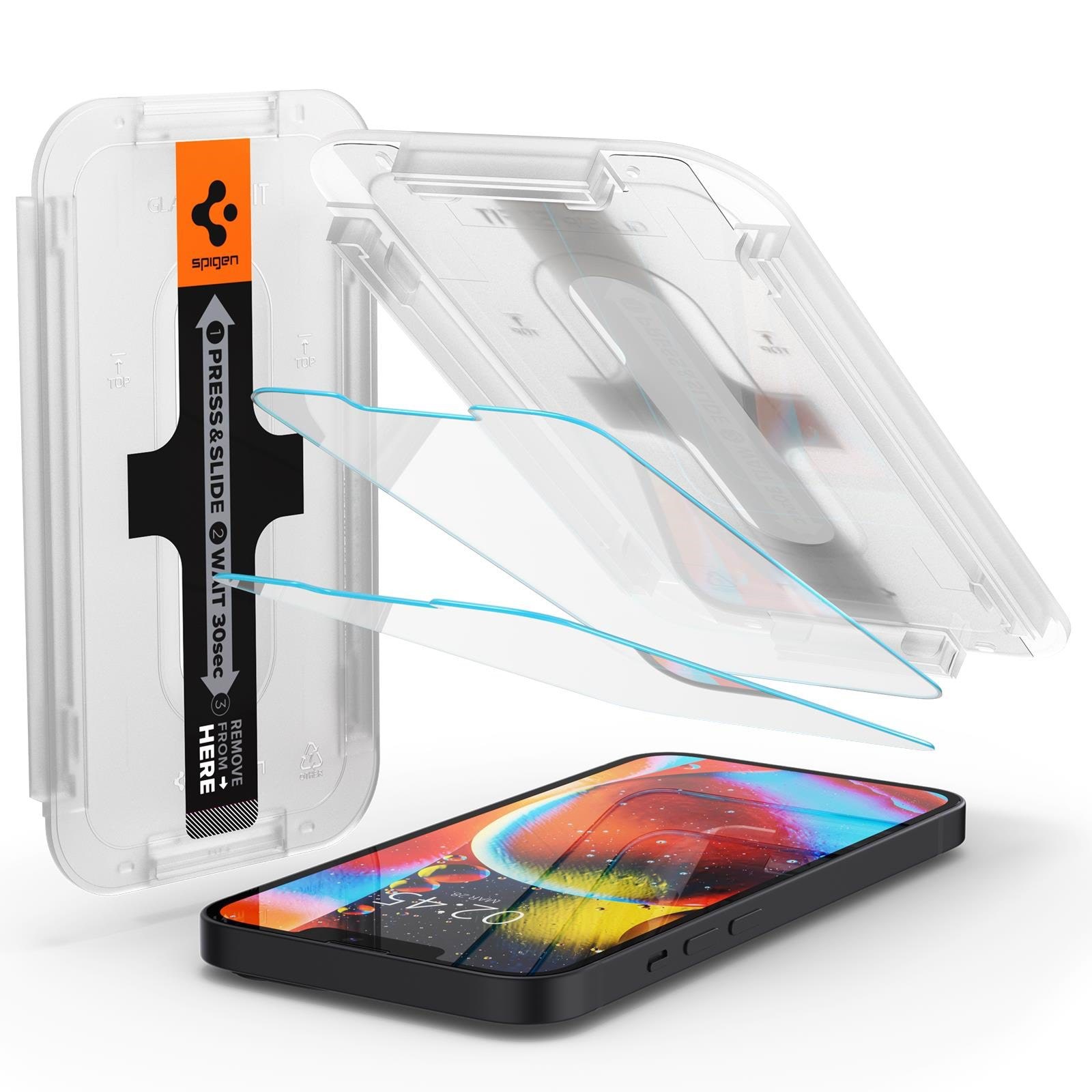Spigen tR EZ Fit - Transparency Sensor Open 2 Pack - Iphone 13 Mini - Handys Schutzfolie Agl03396
