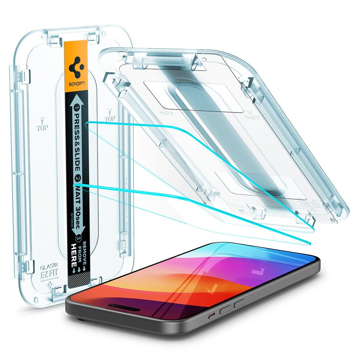 Spigen Glass tR EZ Fit 2 Pack - Transparency - Iphone 16/15 Plus - Handys Schutzfolie