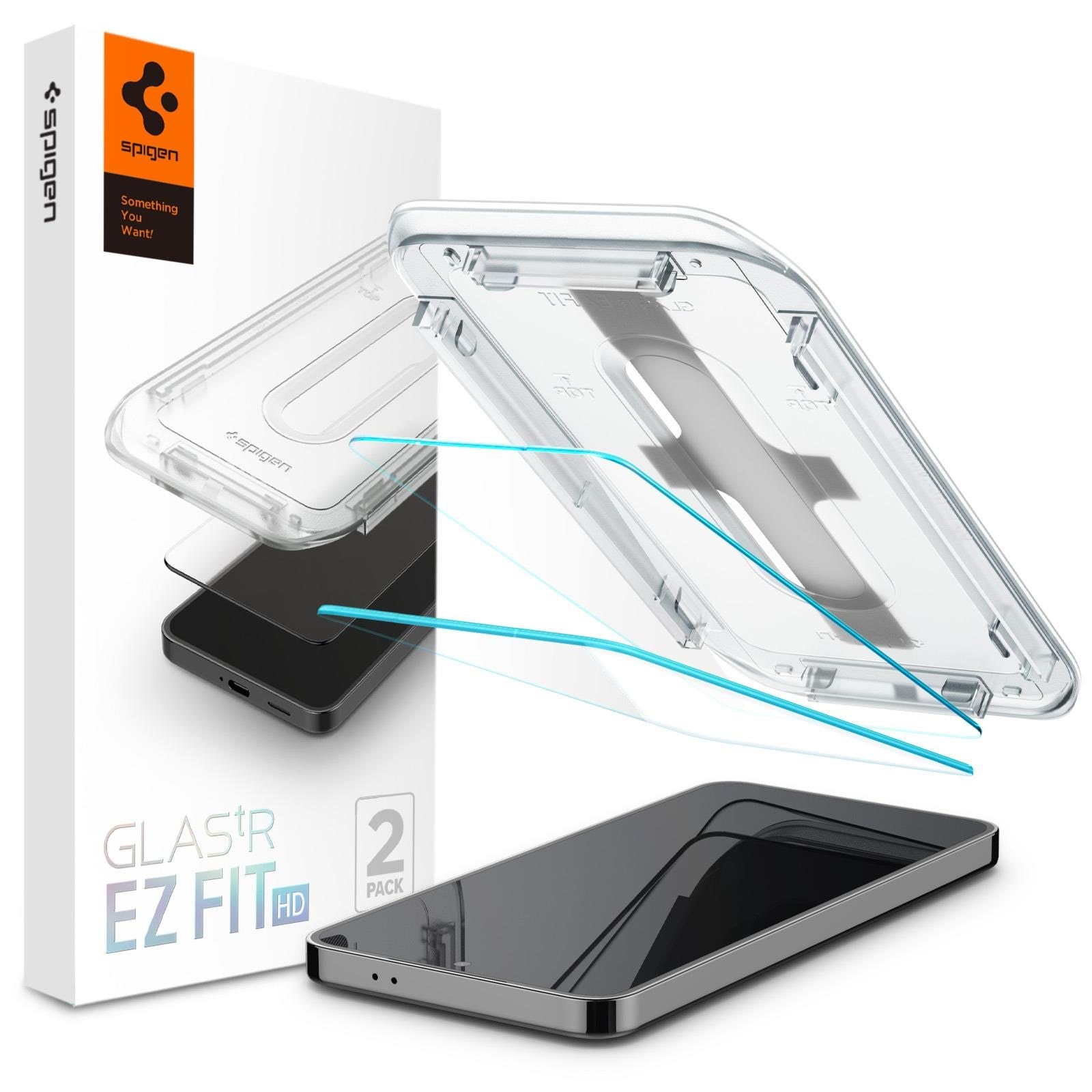 Spigen Glass tR EZ Fit HD Transparency 2 Pack - Samsung Galaxy S25/s24 - Handys Schutzfolie Agl07440